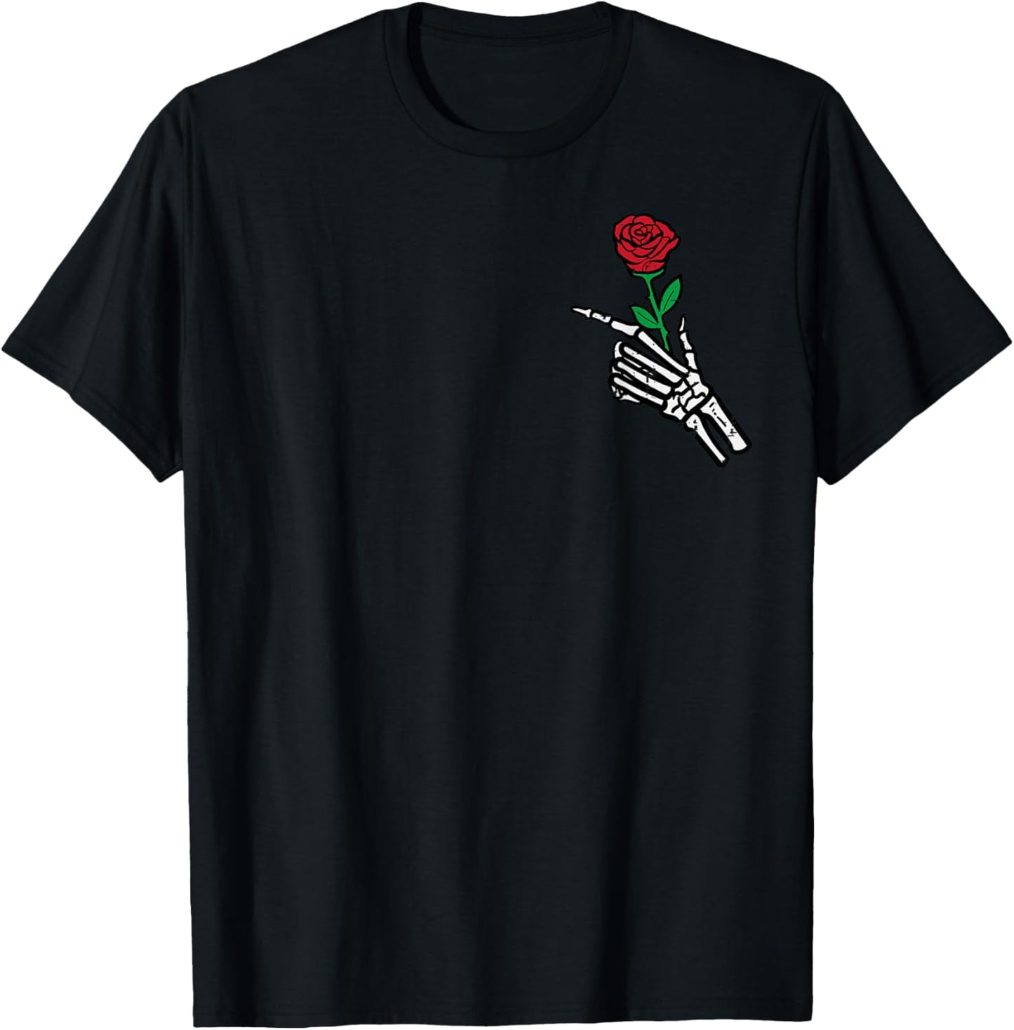 Halloween Skeleton Hand Rose Costume Pocket Men Women Kids T-Shirt - T-Shirt | Black