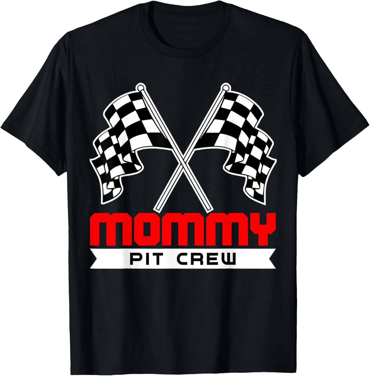 Pit Mom Crew Funny Mommy Racing Race Car Costume Women Gifts T-Shirt - T-Shirt | Black