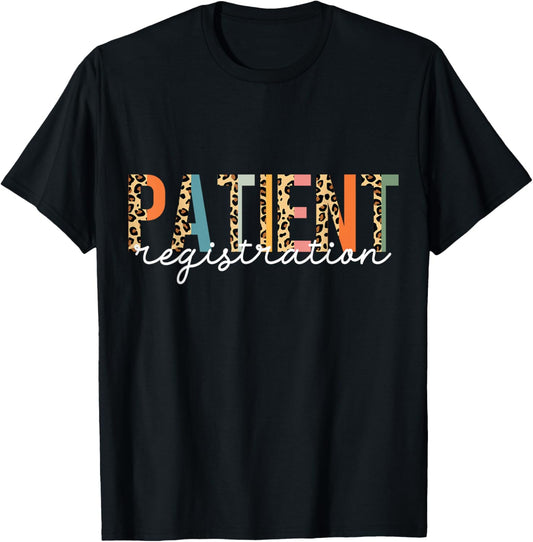 Patient Registration Registrar Emergency Department Leopard T-Shirt - T-Shirt | Black