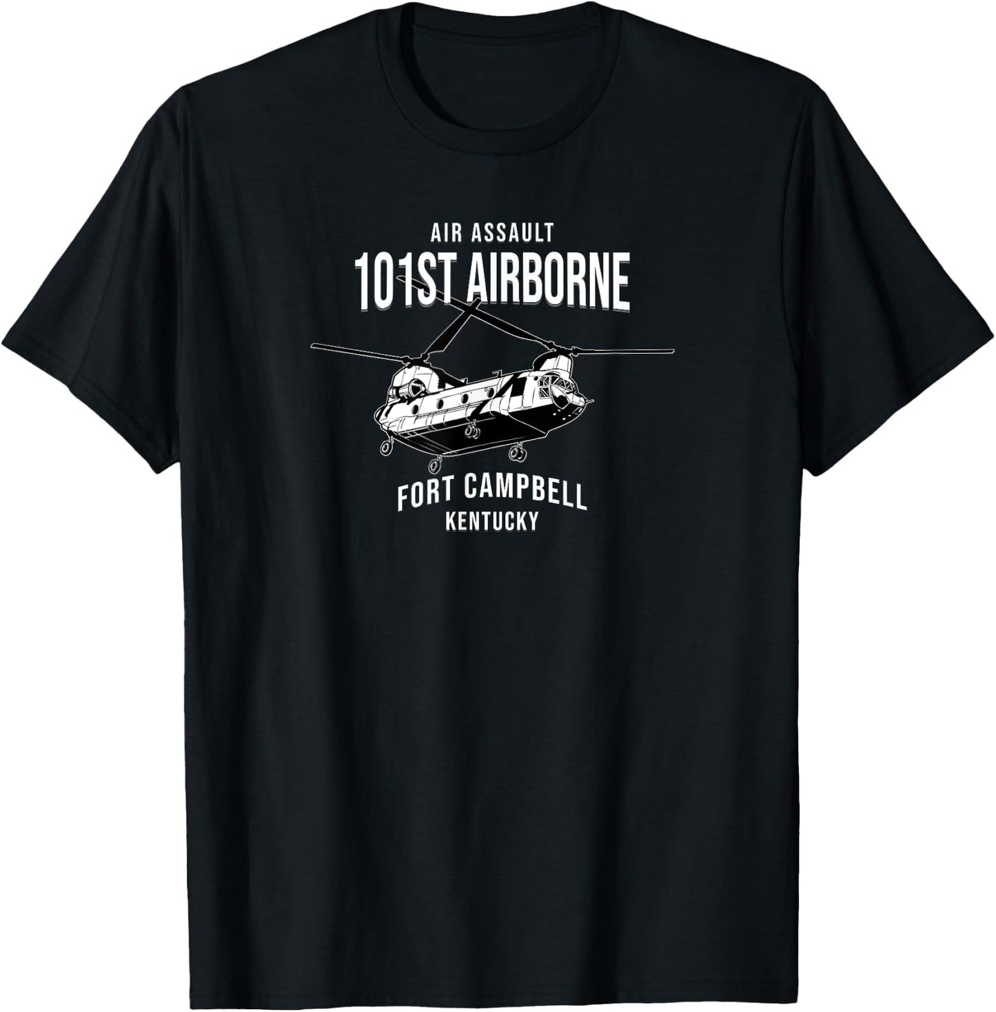 101st Airborne Division Fort Campbell Kentucky Helicopter T-Shirt - T-Shirt | Black