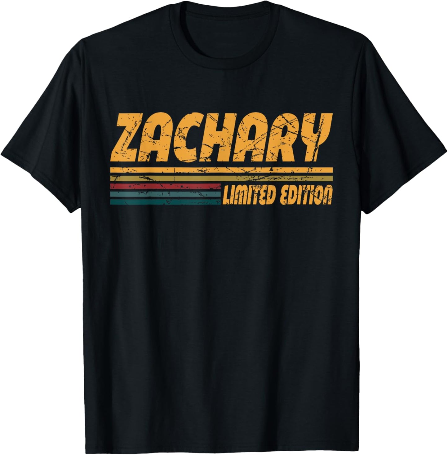 Vintage Zachary First Name Retro Groovy Personal Zachary Men T-Shirt - T-Shirt | Black