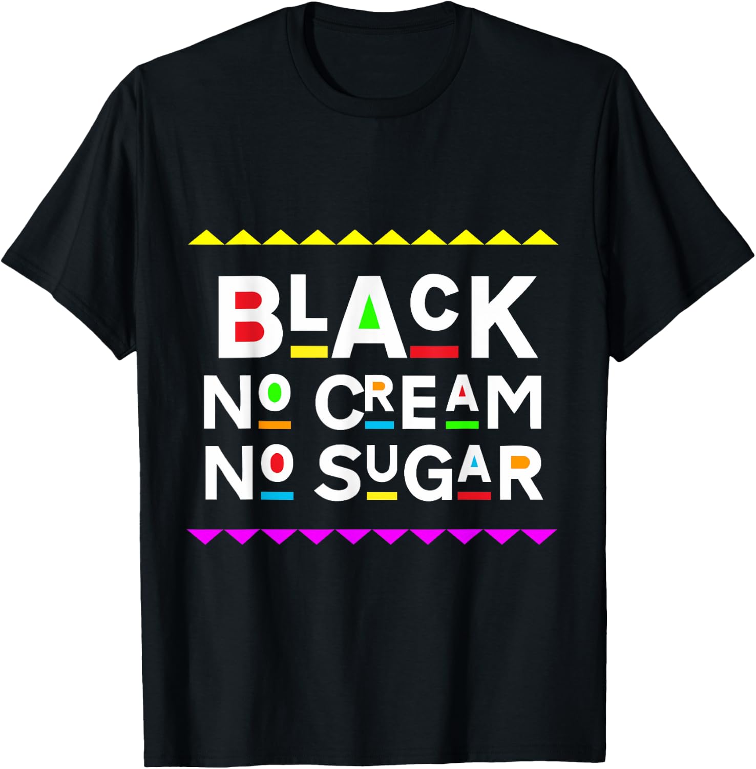 Black No Cream No Sugar Retro 90s Style T-Shirt - T-Shirt | Black