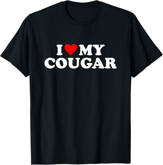 I Love My Cougar I Heart My Cougar T-Shirt - T-Shirt | Black