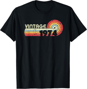 1974 Vintage Shirt, Birthday Gift . Retro Style T-Shirt - T-Shirt | Black