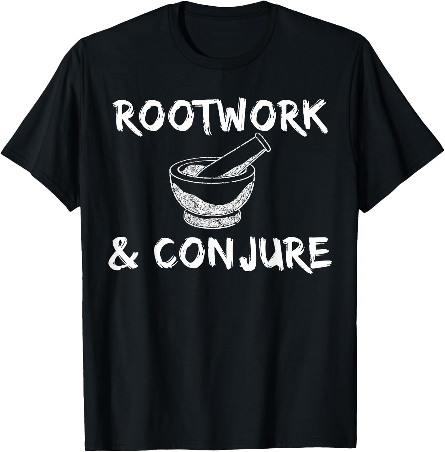Rootwork & Conjure Mortar Pestle Voodoo Hoodoo T-Shirt - T-Shirt | Black