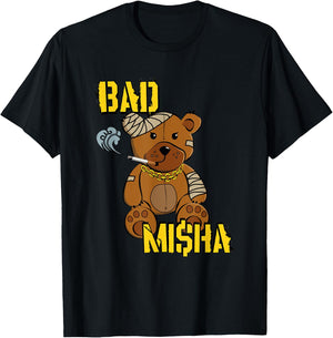 Bad Misha Bear Teddy Attitude Cool Cartoon Anime Kawaii T-Shirt - T-Shirt | Black