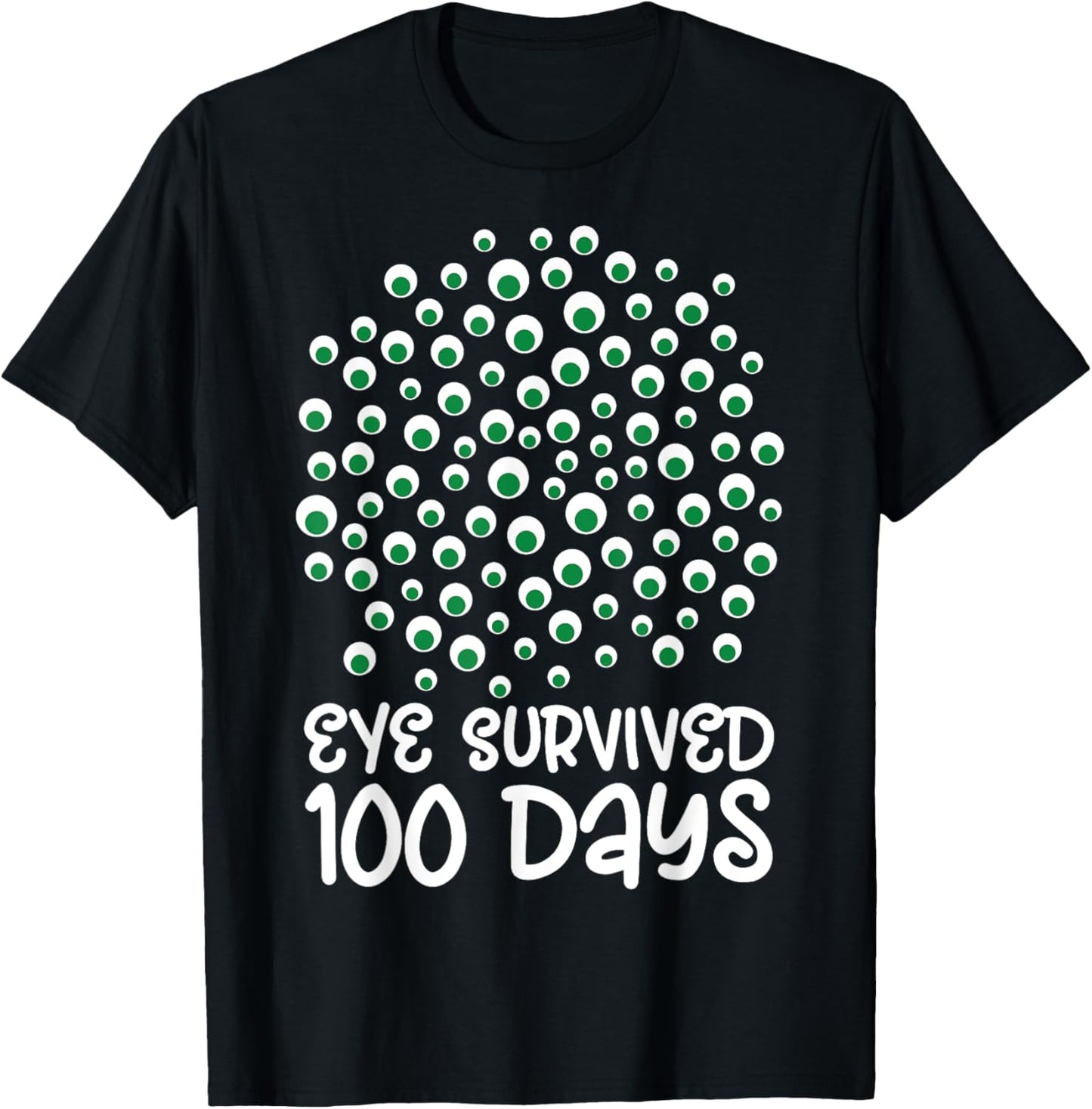 100th Day of School Monster Googly Eye Survived 100 Days T-Shirt - T-Shirt | Black