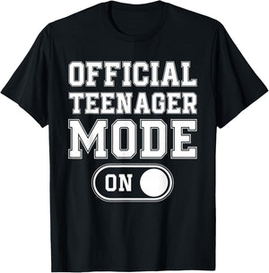 Official Teenager Mode On 13Th Birthday Gifts 13 Years Old T-Shirt - T-Shirt | Black