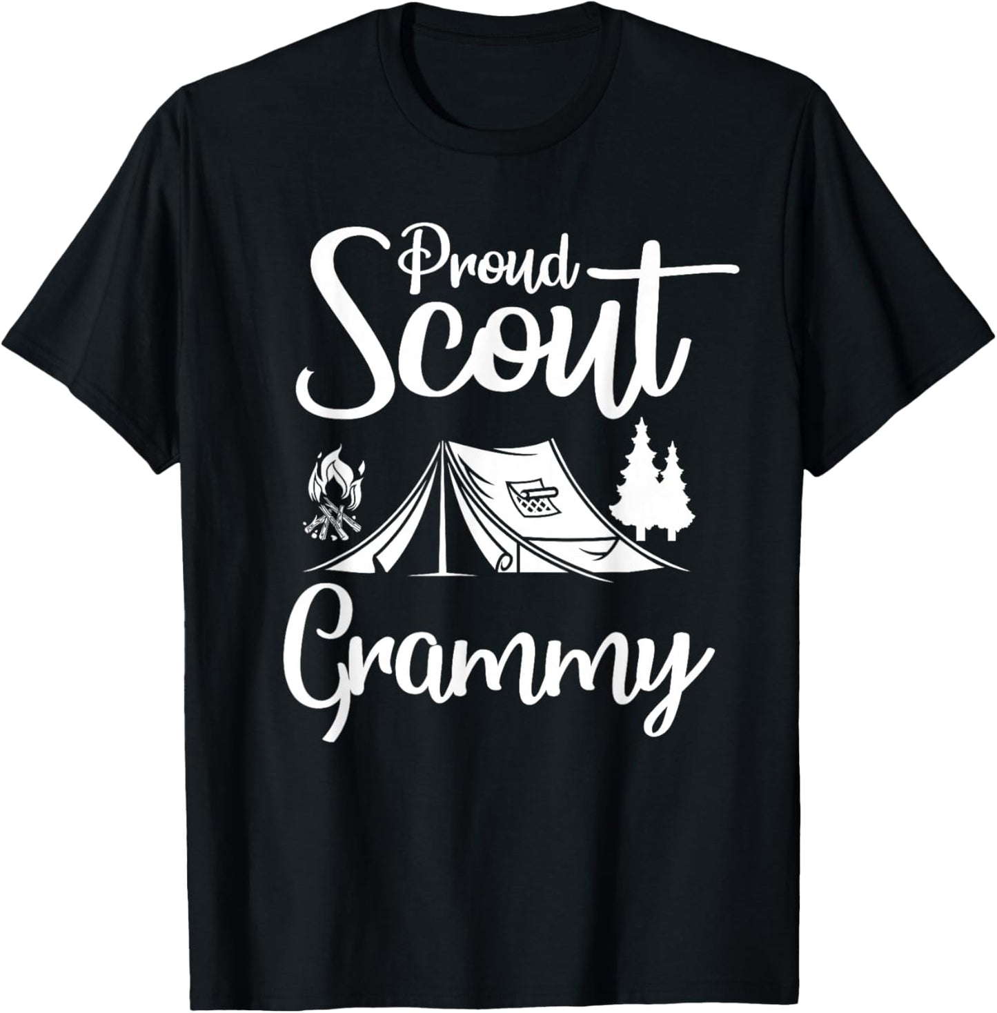 Proud Scout Grammy Camping Scouting Tent Scout Grama Leader T-Shirt - T-Shirt | Black