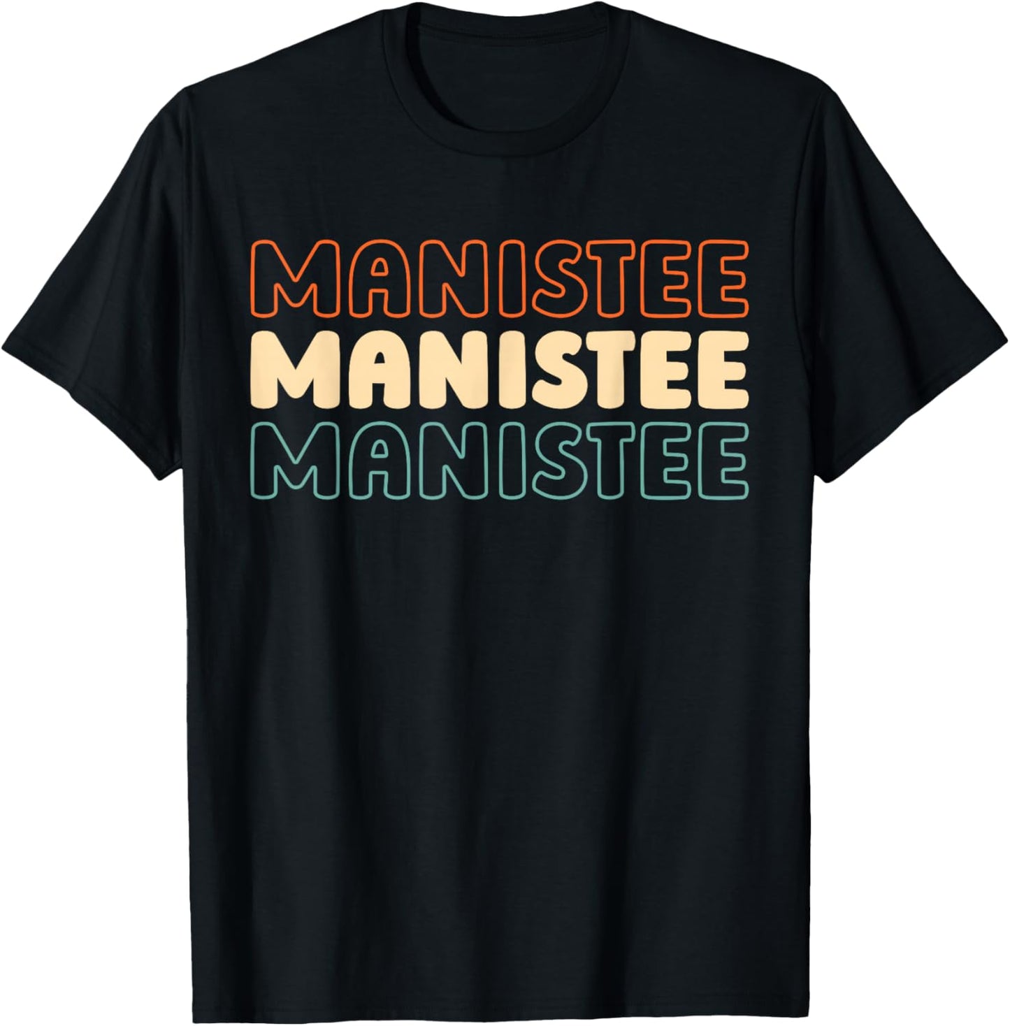 Retro Us American City - Usa Vintage Michigan Manistee T-Shirt - T-Shirt | Black