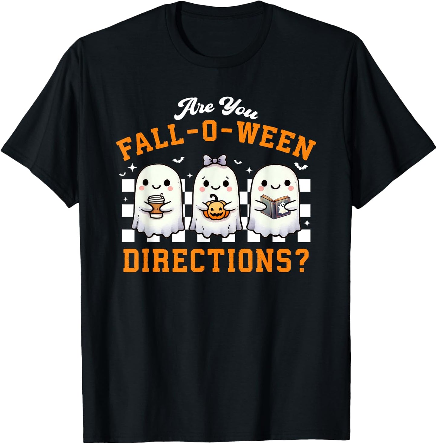 Are You Fall-O-Ween Directions Ghost Christian Halloween T-Shirt - T-Shirt | Black