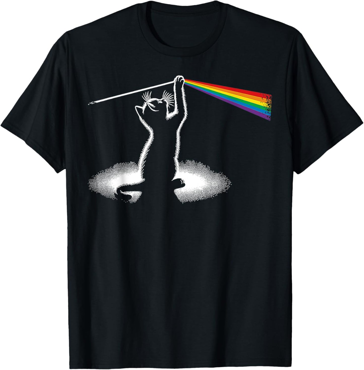 Funny Cat Rock Music Cat Lover Rock Gifts Women Kids T-Shirt - T-Shirt | Black