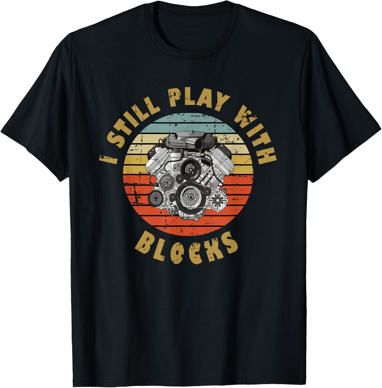 For Auto Mechanic Boyfriend I Still Play With Blocks T-Shirt - T-Shirt | Black
