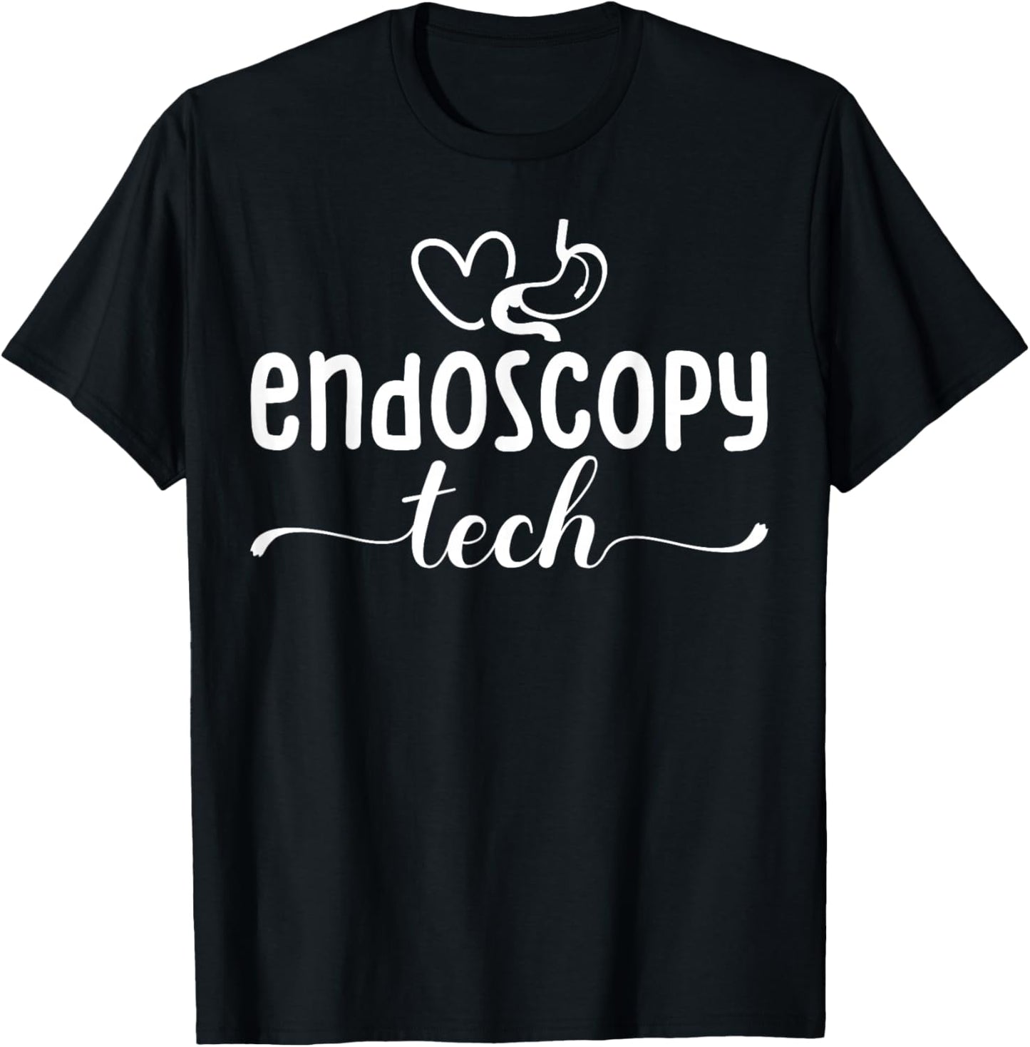 Cute Endoscopy Tech Technician Heart T-Shirt - T-Shirt | Black