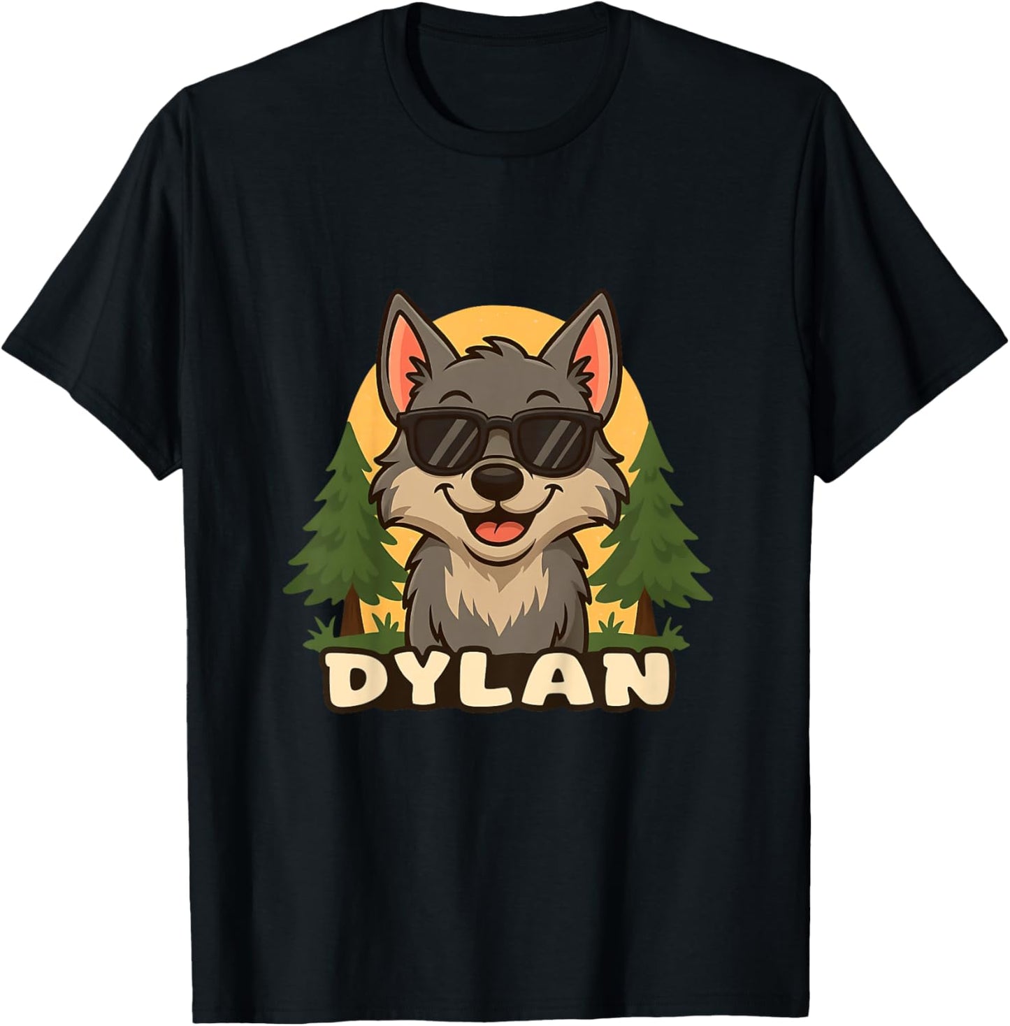 Enfant Dylan – Design Loup avec Prénom pour Garçons T-Shirt - T-Shirt | Black