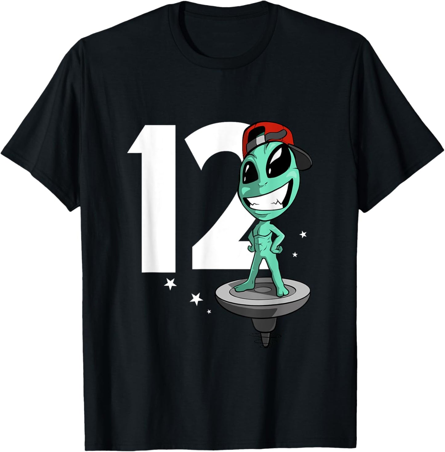 Alien 12 Year Old Boy 12th Birthday T-Shirt - T-Shirt | Black