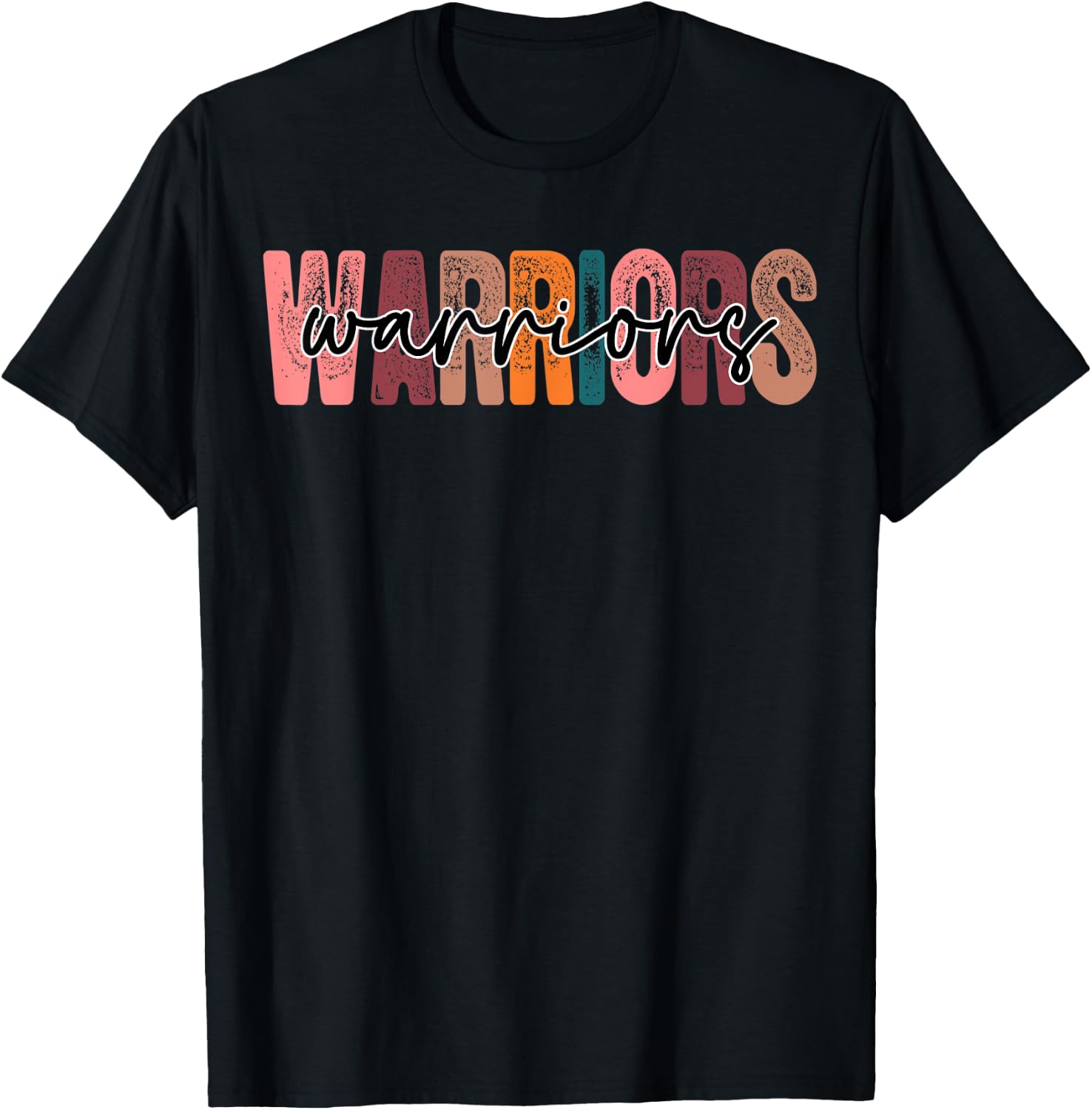 Warriors School Sports Fan Team Spirit T-Shirt - T-Shirt | Black