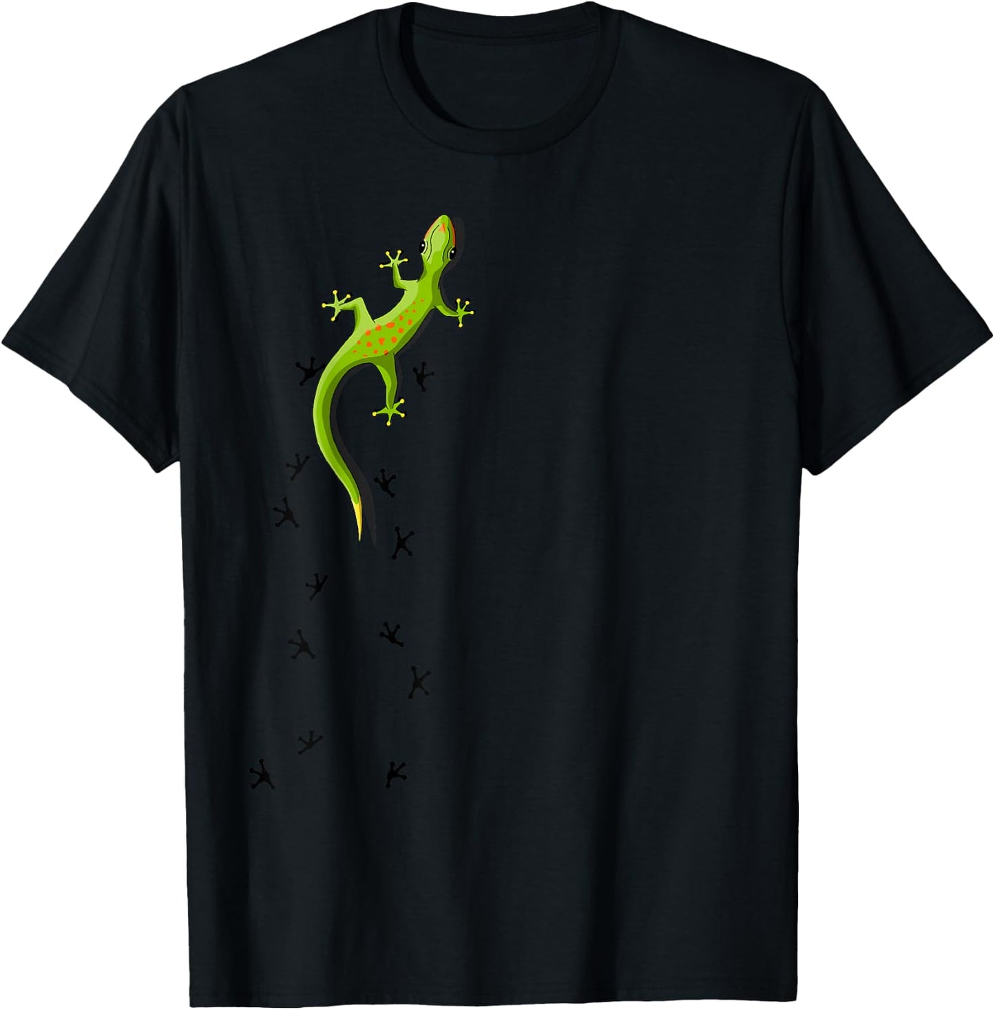 Casual Salamander Reptile with Traces Climbing Gecko T-Shirt - T-Shirt | Black