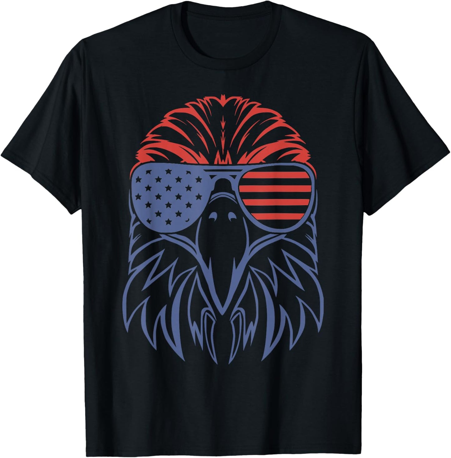 American Bald Eagle USA Flag 4th of July Eagle USA T-Shirt - T-Shirt | Black