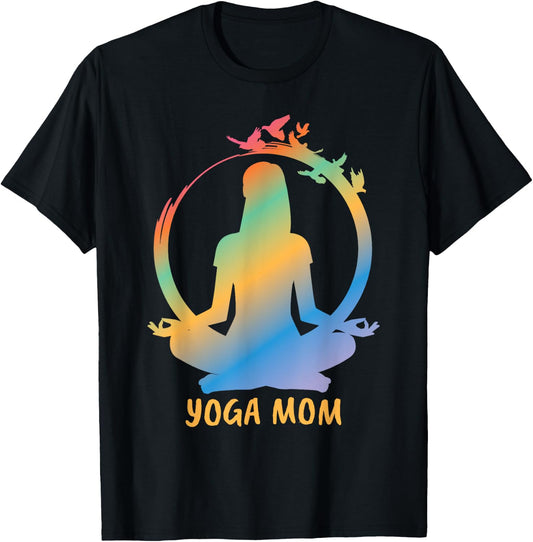 Peaceful Yoga Mom Meditation Mother's Day Gift T-Shirt - T-Shirt | Black