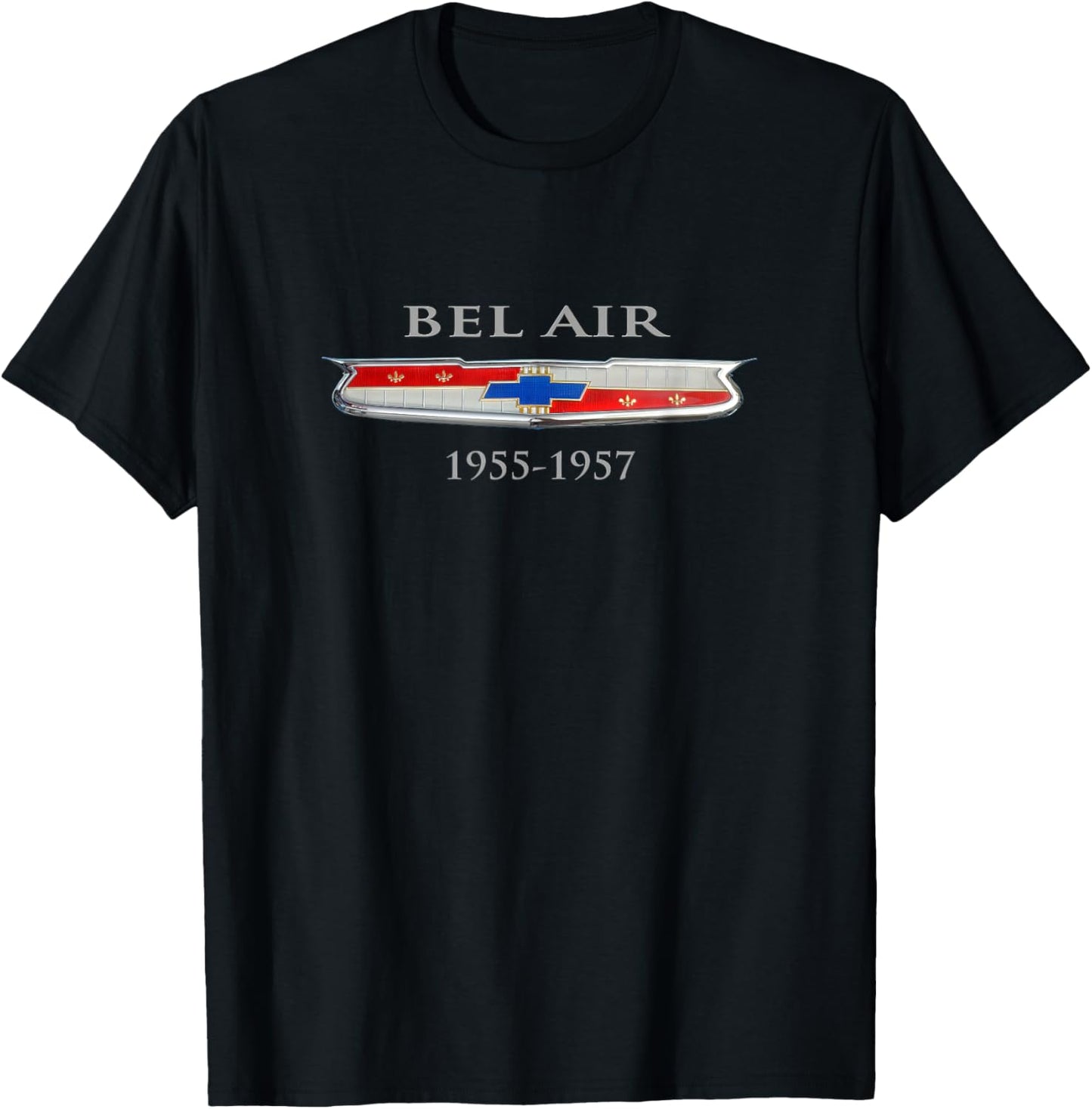 Vintage 1955-1957 Bel Air Hood Emblem, Badge, American Cars T-Shirt - T-Shirt | Black