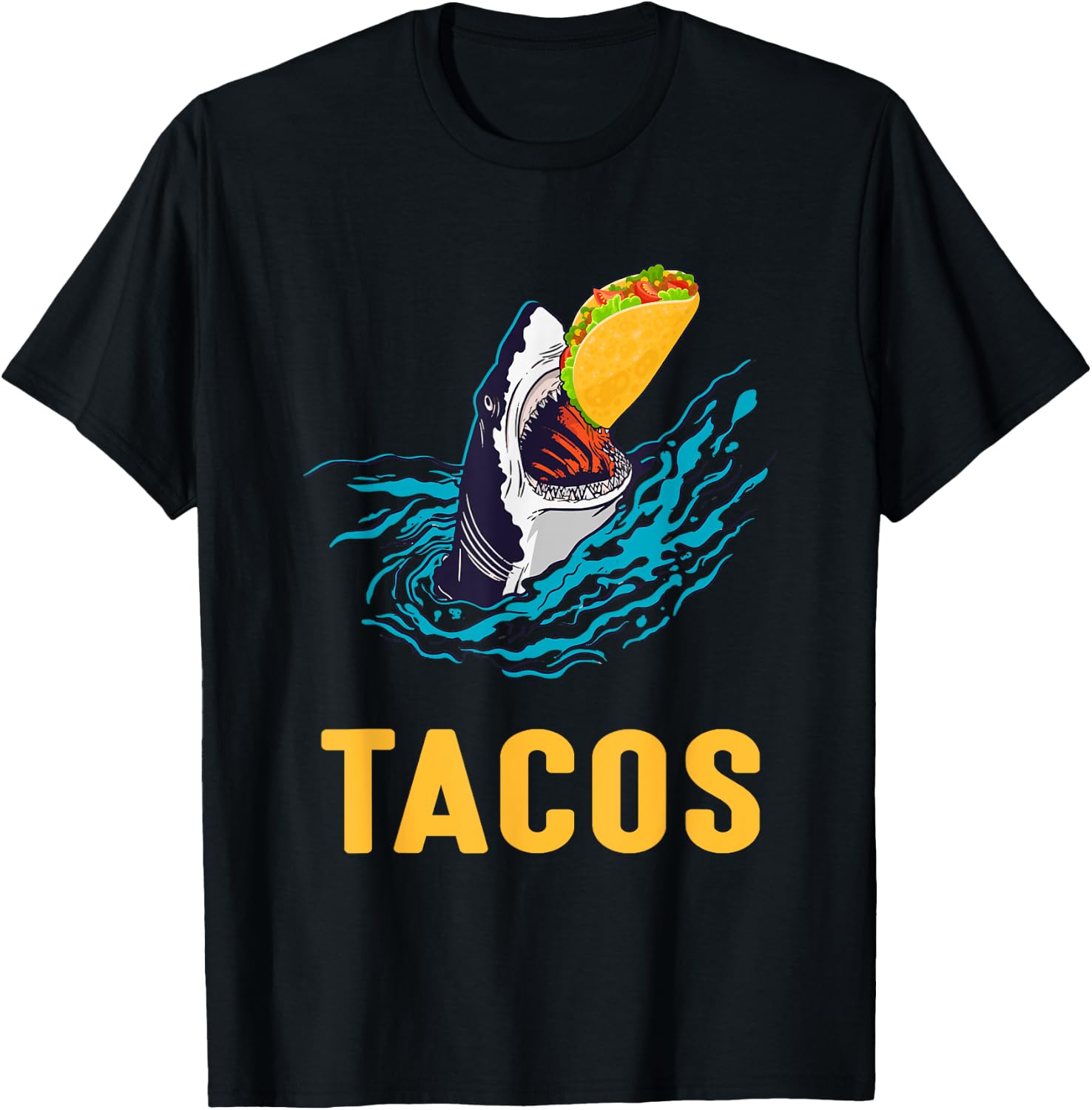 Tacos Shark Jaws Taco Lover T-Shirt - T-Shirt | Black