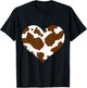 Brown Cow Print Pattren - Heart Brown Cow Pattern Man Women T-Shirt - T-Shirt | Black