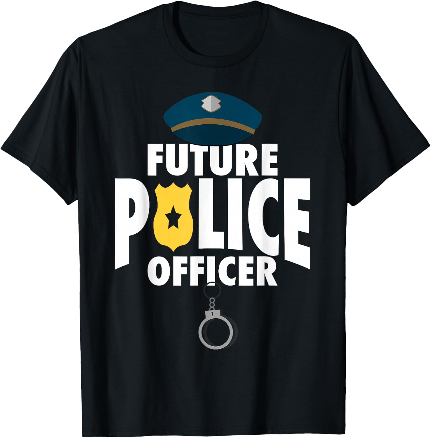 Cool Police Officer Design For Boys Kids Toddler Cop Police T-Shirt - T-Shirt | Black