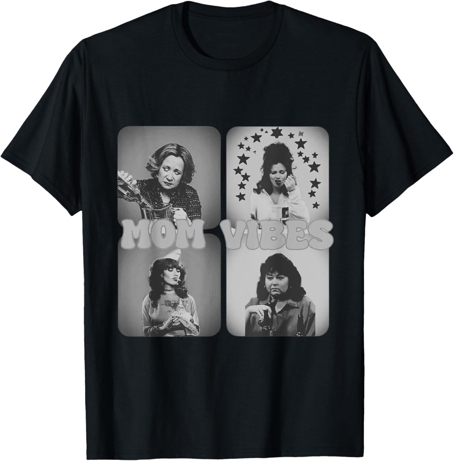Retro Mom 90’s Vibes Vintage Mother's Day T-Shirt - T-Shirt | Black