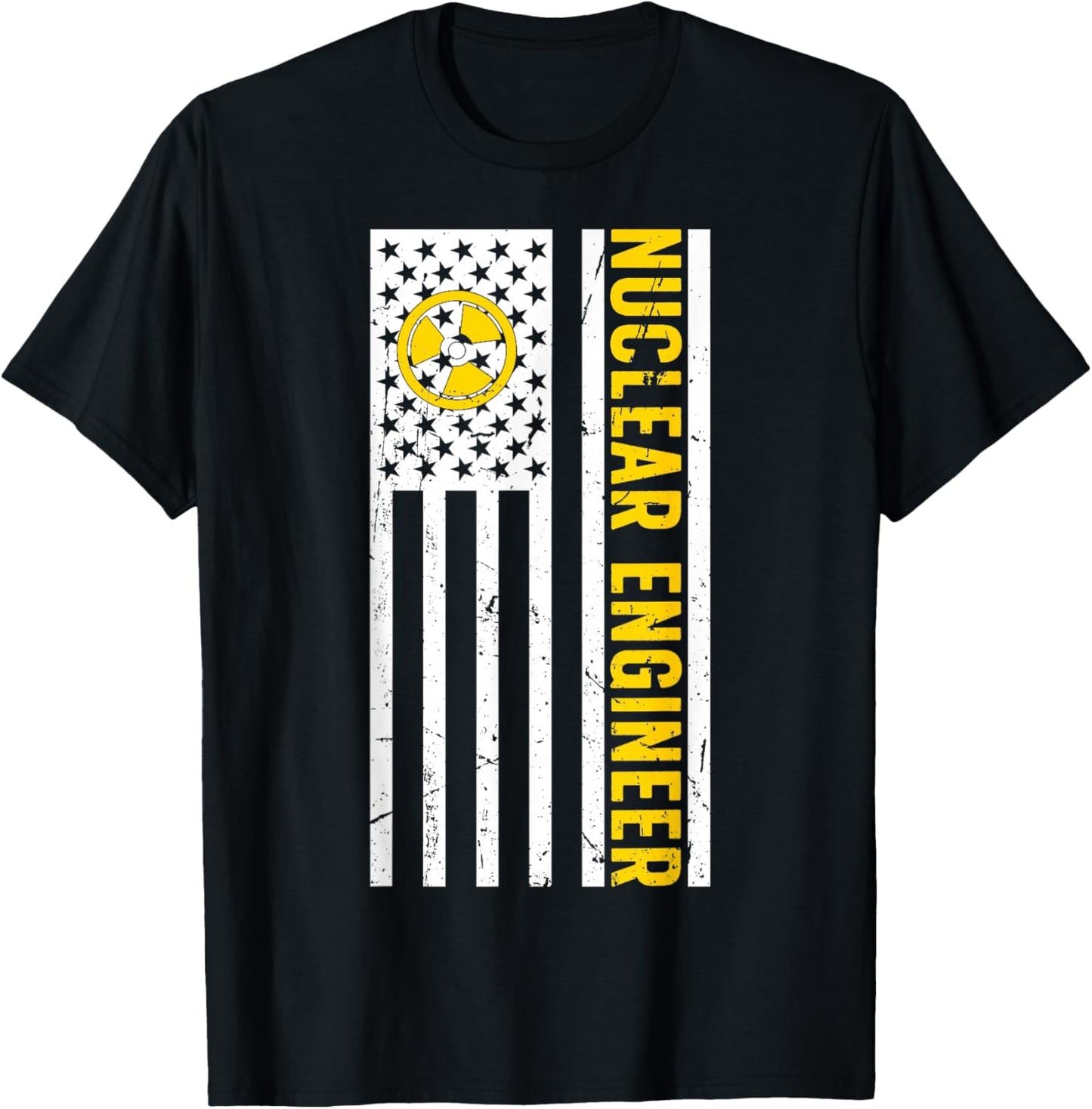 Nuclear Engineer American Flag Nuclear Engineering Women Men T-Shirt - T-Shirt | Black