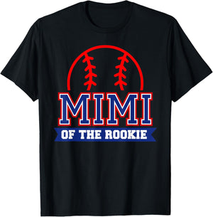Mimi of Rookie 1st Birthday Baseball Theme Matching Party T-Shirt - T-Shirt | Black