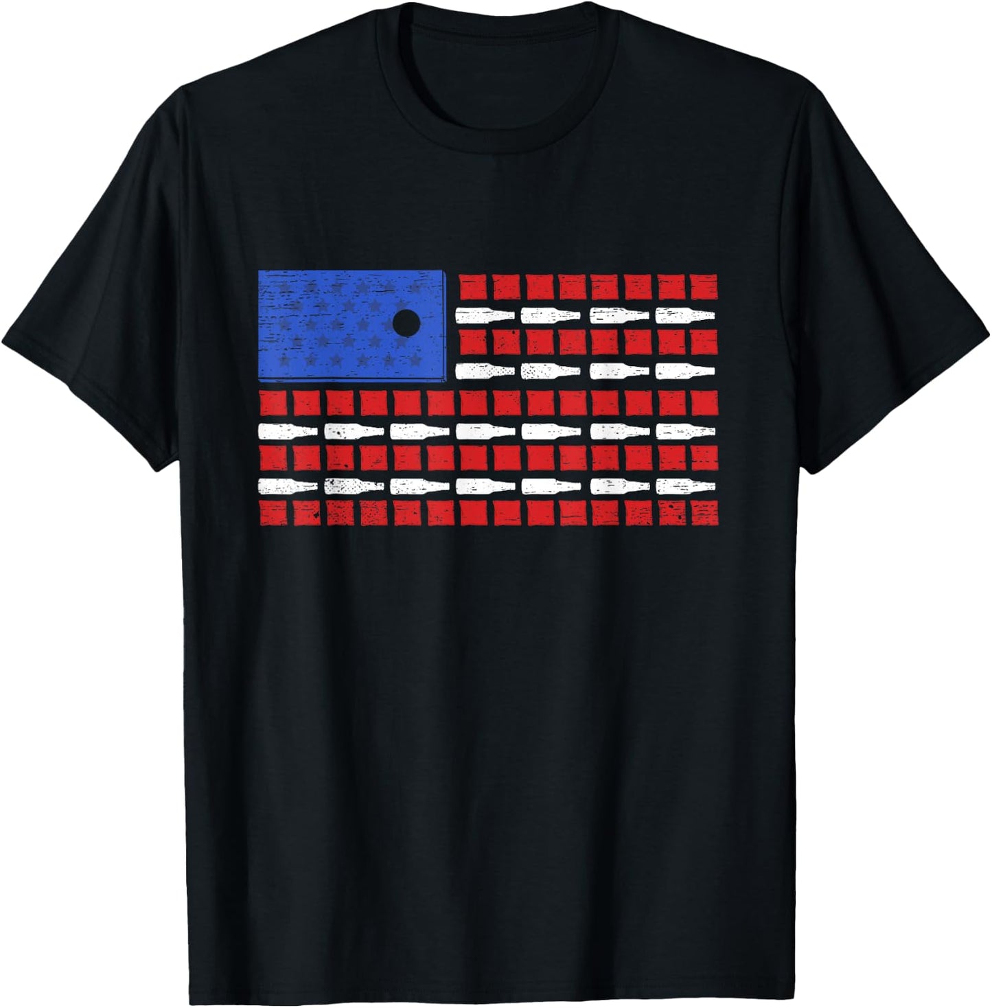 Cornhole And Beer USA Flag Beer Bags And Boards Men T-Shirt - T-Shirt | Black