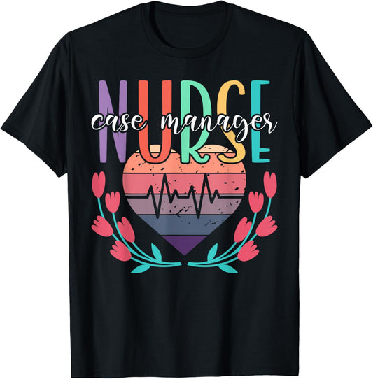 Nurse Case Manager Heart T-Shirt - T-Shirt | Black