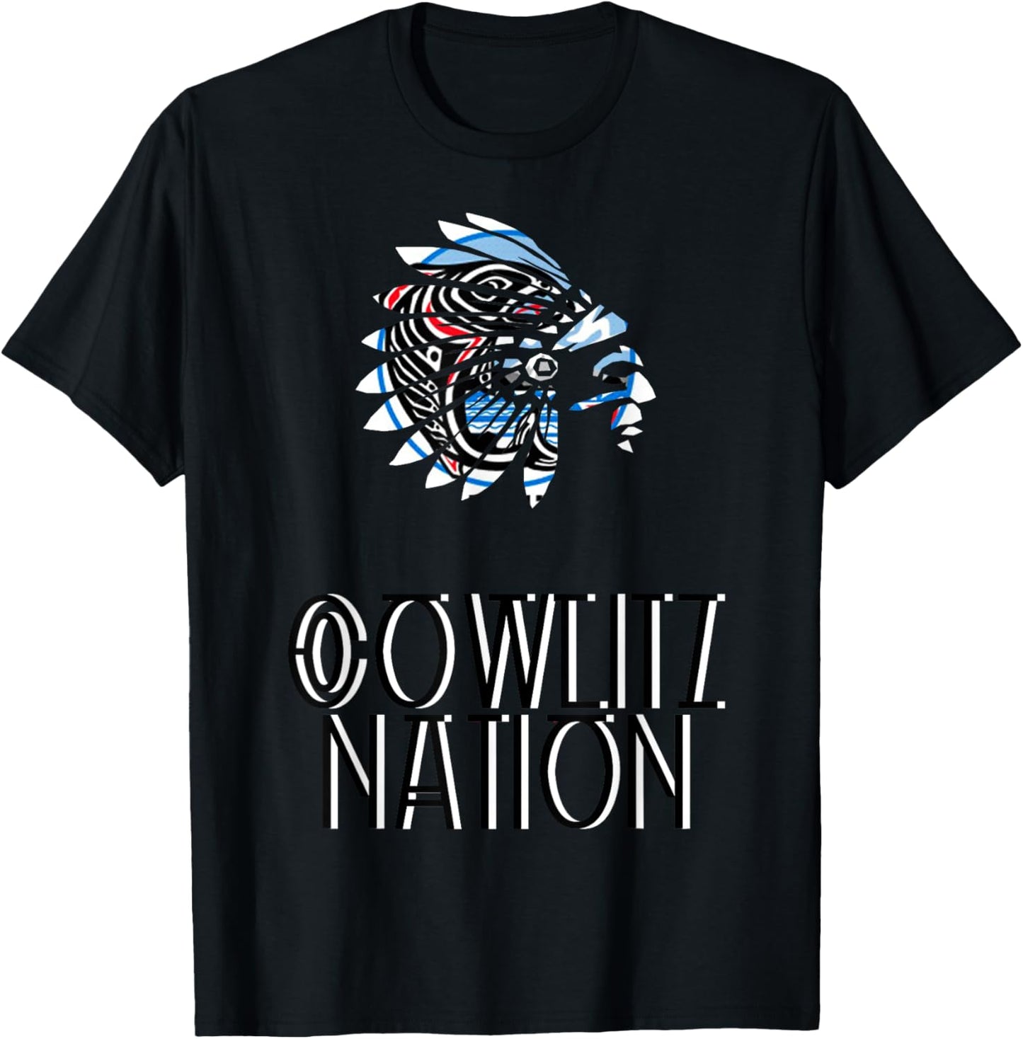 Cowlitz Tribal Nation Flag | Native American | Headdress T-Shirt - T-Shirt | Black