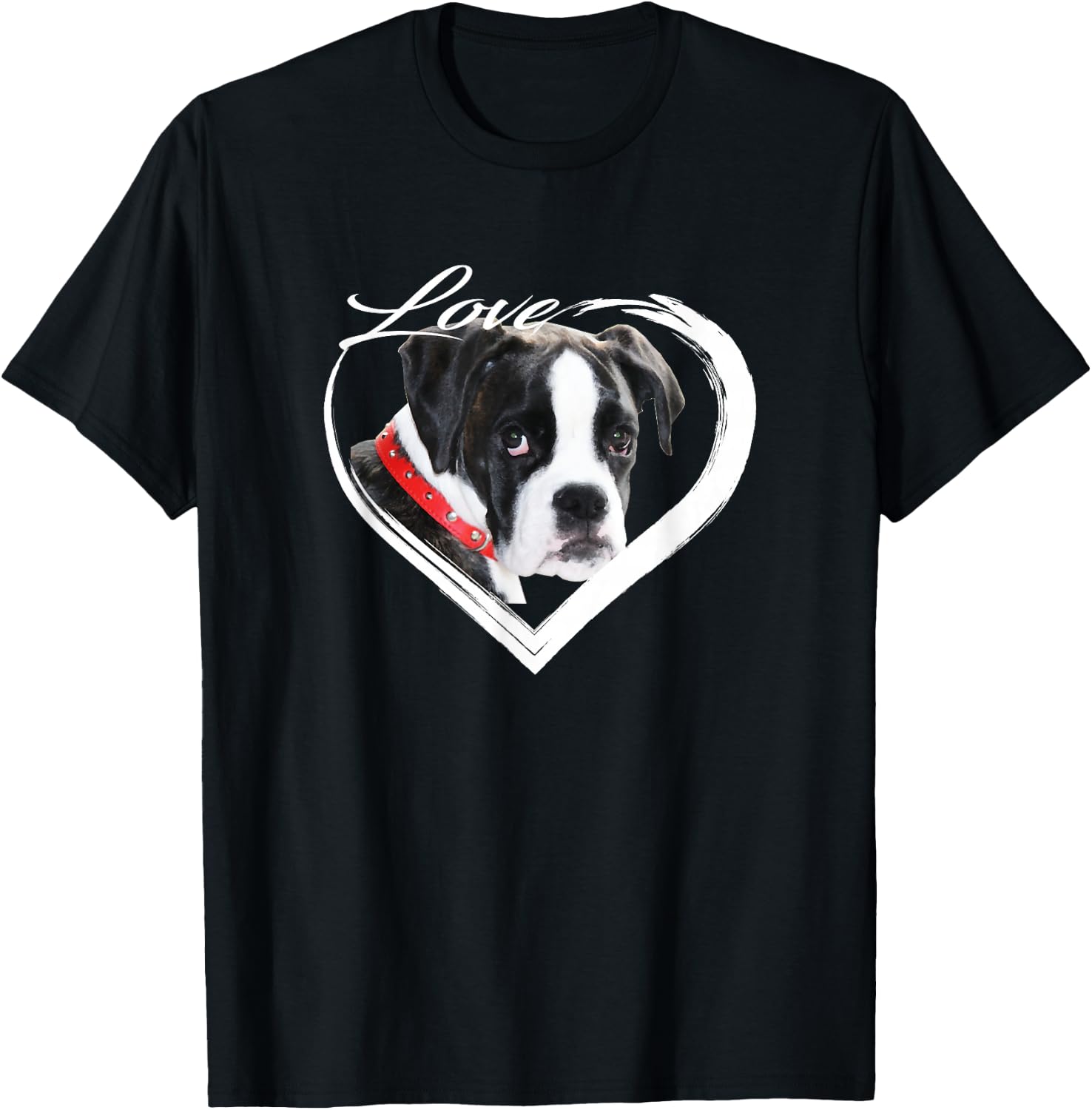 Love Boxers Black and White Puppy Dog Lover Gifts T-Shirt - T-Shirt | Black