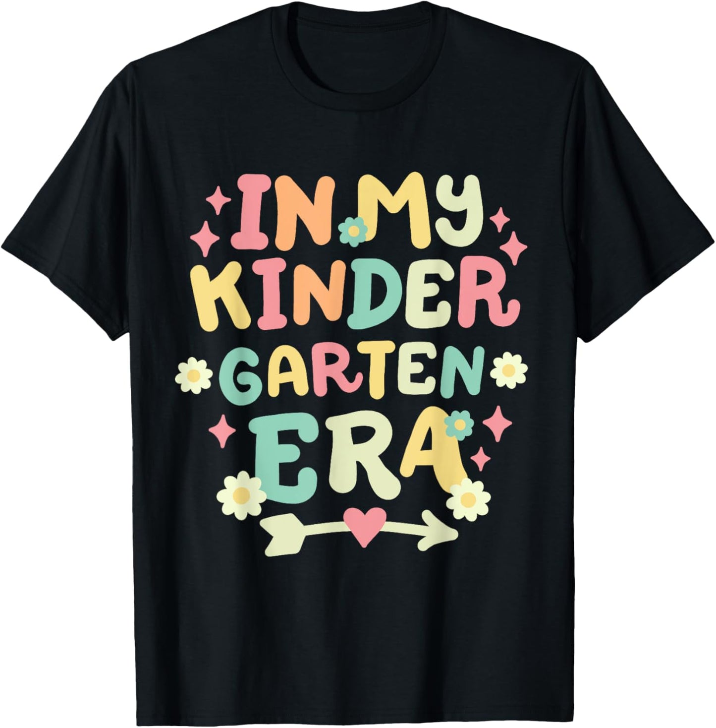 In My Kindergarten Era Retro Groovy Back To School Kids T-Shirt - T-Shirt | Black