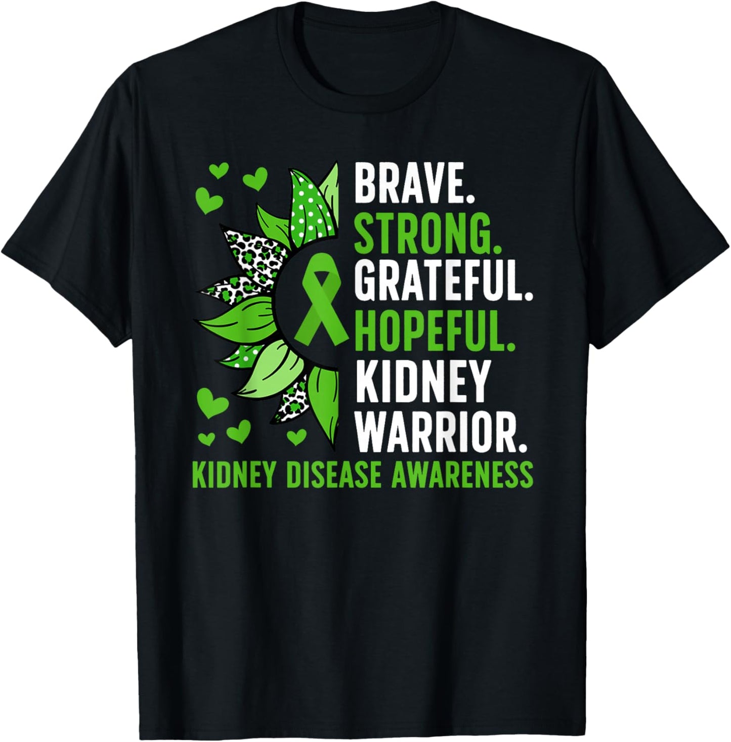 Kidney Disease Warrior Kidney Disease Awareness Month T-Shirt - T-Shirt | Black