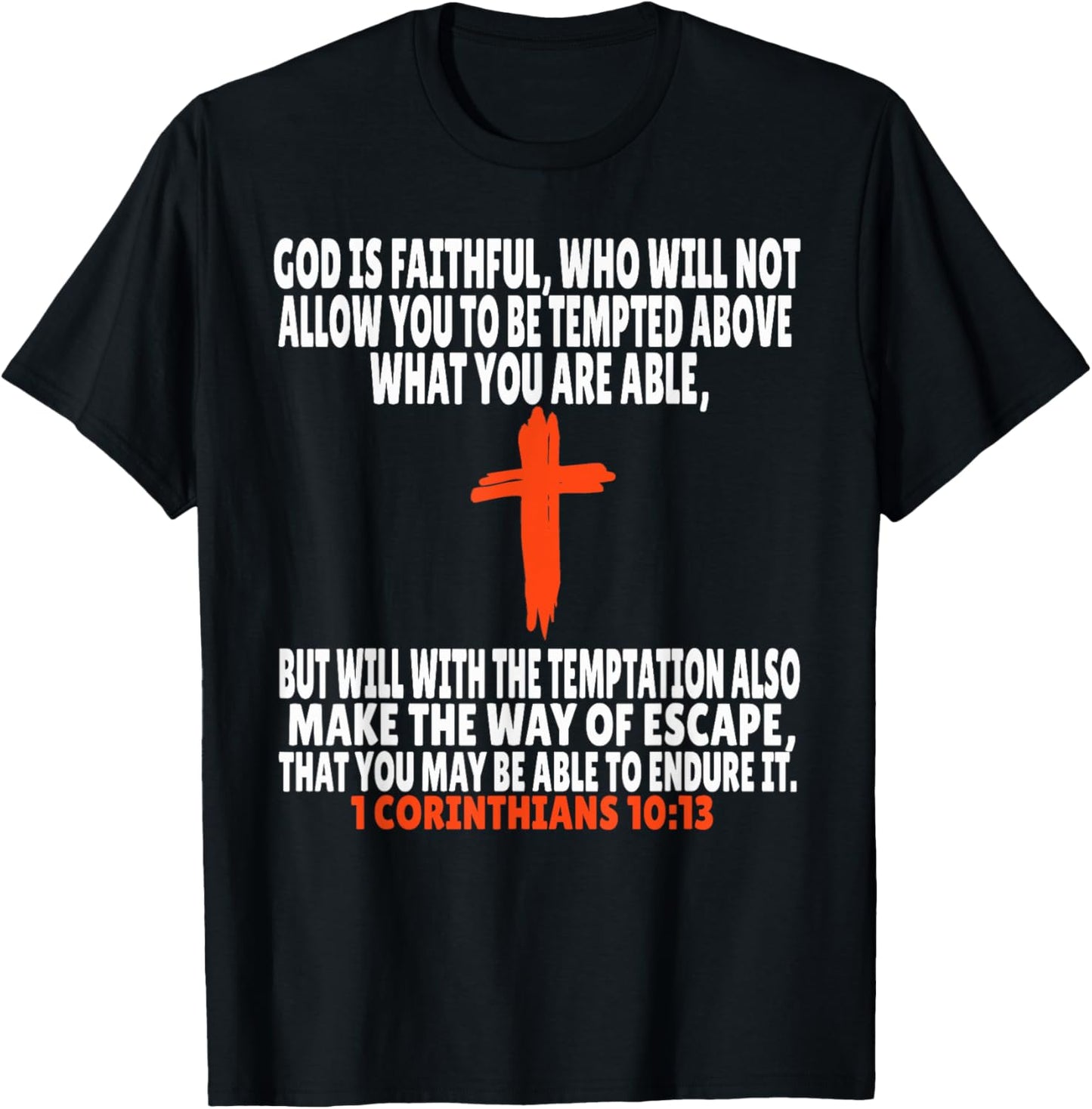 1 Corinthians 10:13 Bible Verses Scripture T-Shirt - T-Shirt | Black