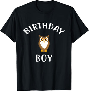 Birthday Boy OWL Cute OWL Shirt for Birthday T-Shirt - T-Shirt | Black