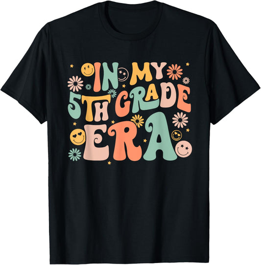 In My Fifth Grade Era Retro 5th Grade Back to School T-Shirt - T-Shirt | Black