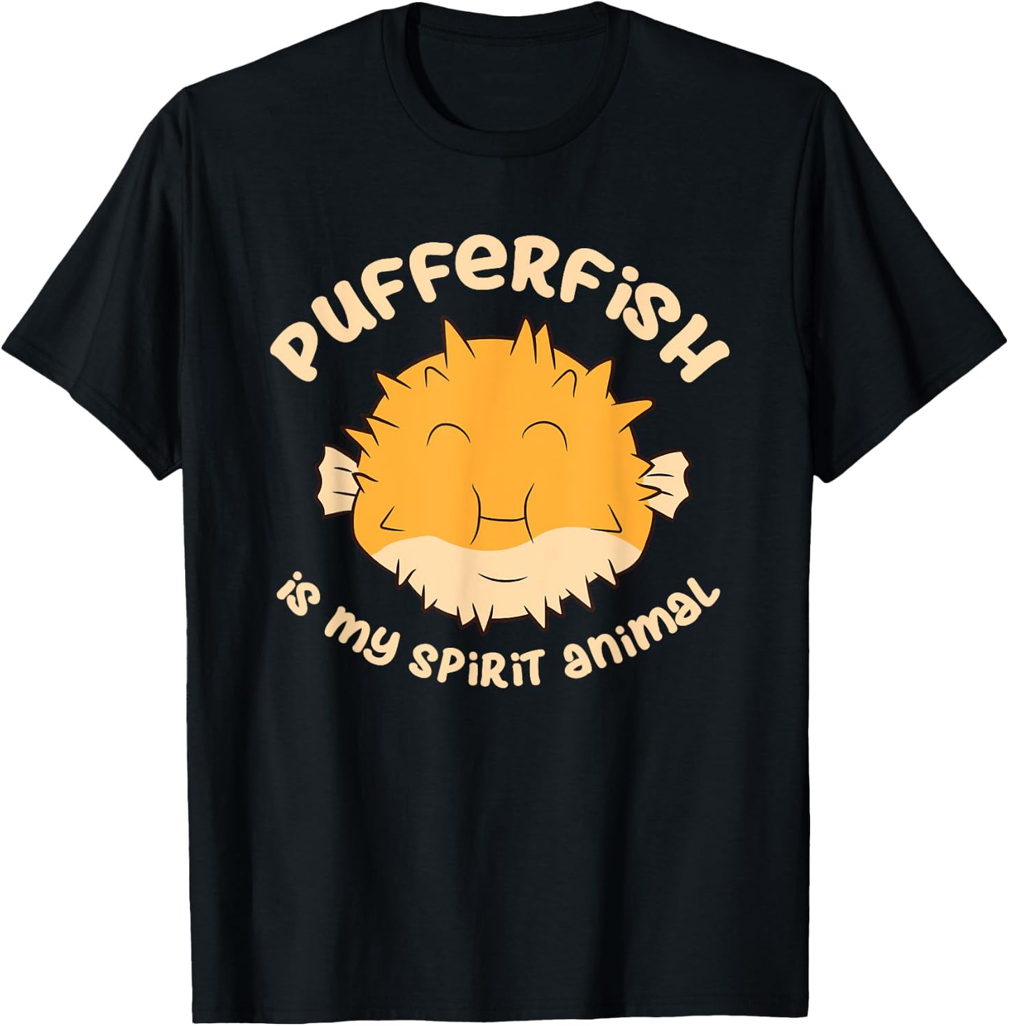Pufferfish Is My Spirit Animal Funny Puffer Fish T-Shirt - T-Shirt | Black