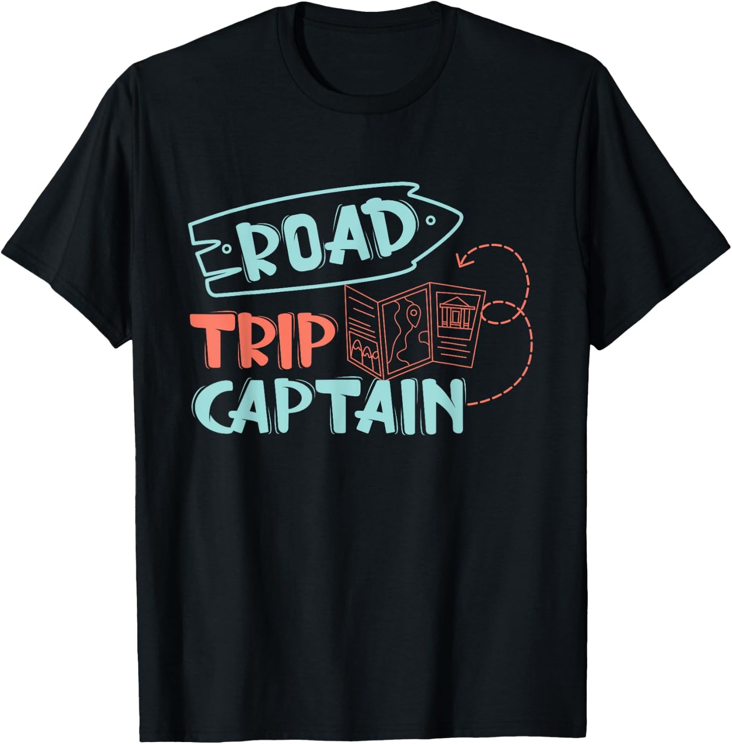Road Trip Captain Traveler Vacation Explorer Adventure Gift T-Shirt - T-Shirt | Black