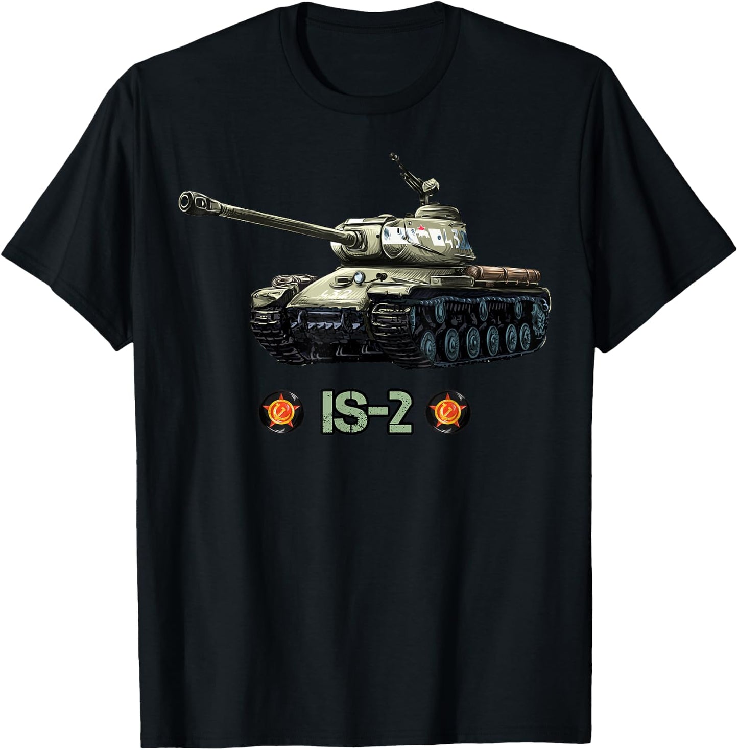 Vintage Soviet Union World War 2 IS 2 Heavy Tank gift T-Shirt - T-Shirt | Black
