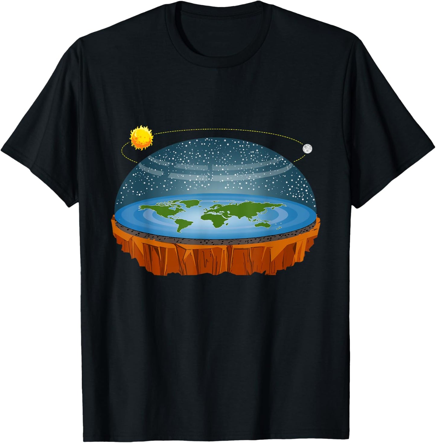 Flat Earth Conspiracy Theory Astrology Gift T-Shirt - T-Shirt | Black