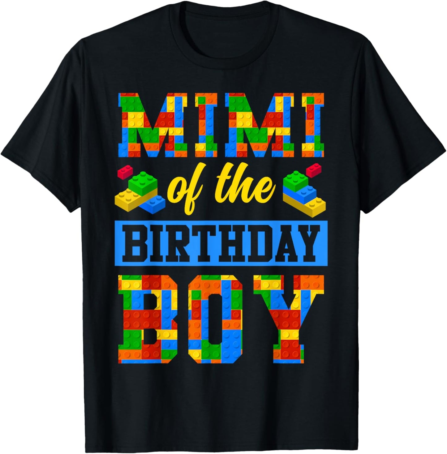 Mimi Of The Birthday Boy Building Block Bday Party T-Shirt - T-Shirt | Black