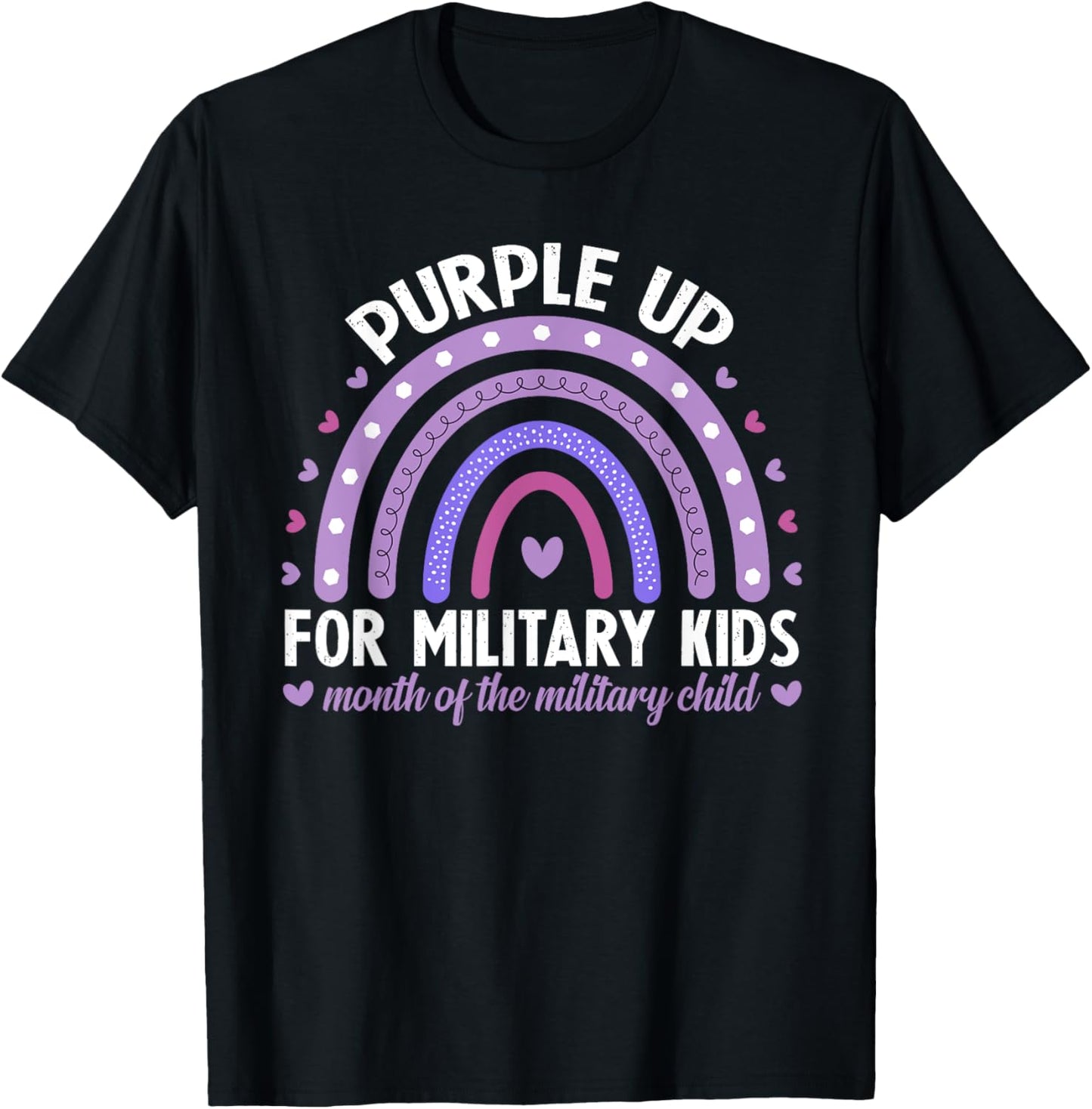 Purple Up For Military Kids Month Of The Military Child T-Shirt - T-Shirt | Black