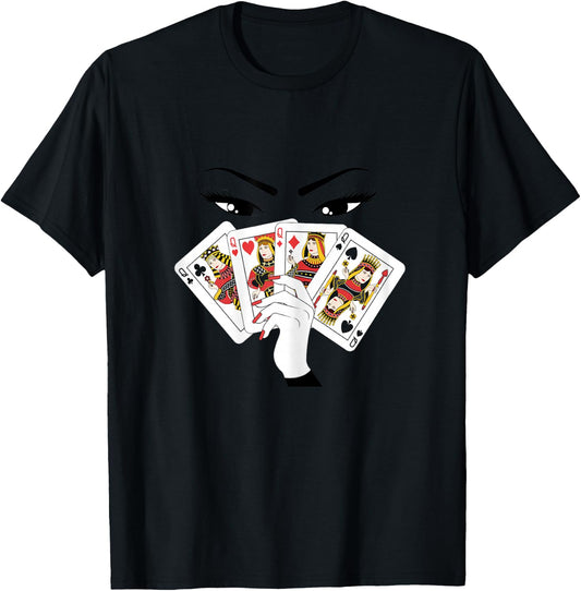 All Queens Playing Her Hand T-Shirt - T-Shirt | Black