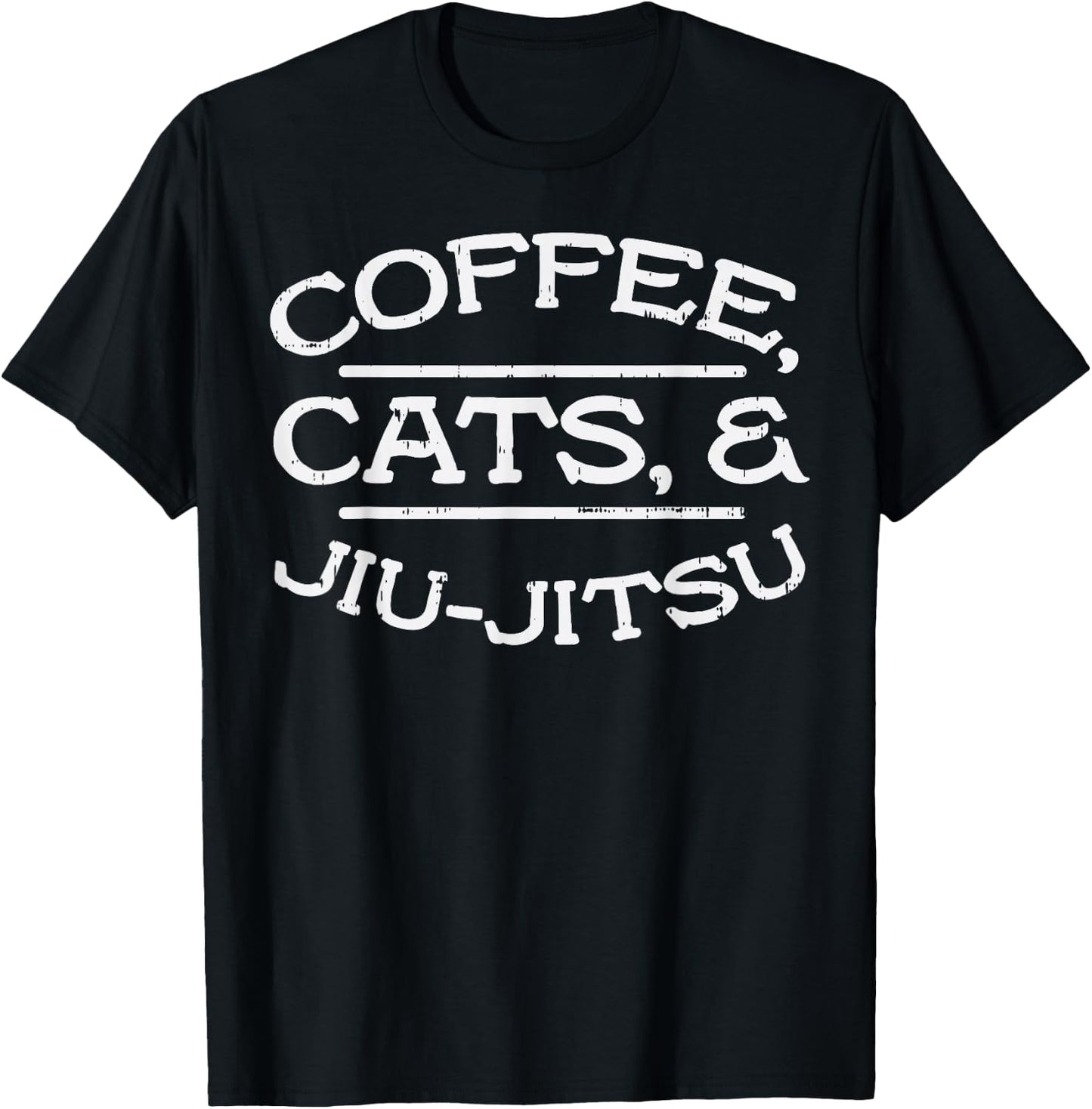 Coffee Cats Jiu Jitsu BJJ Sports Brazilian Martial Arts Gift T-Shirt - T-Shirt | Black