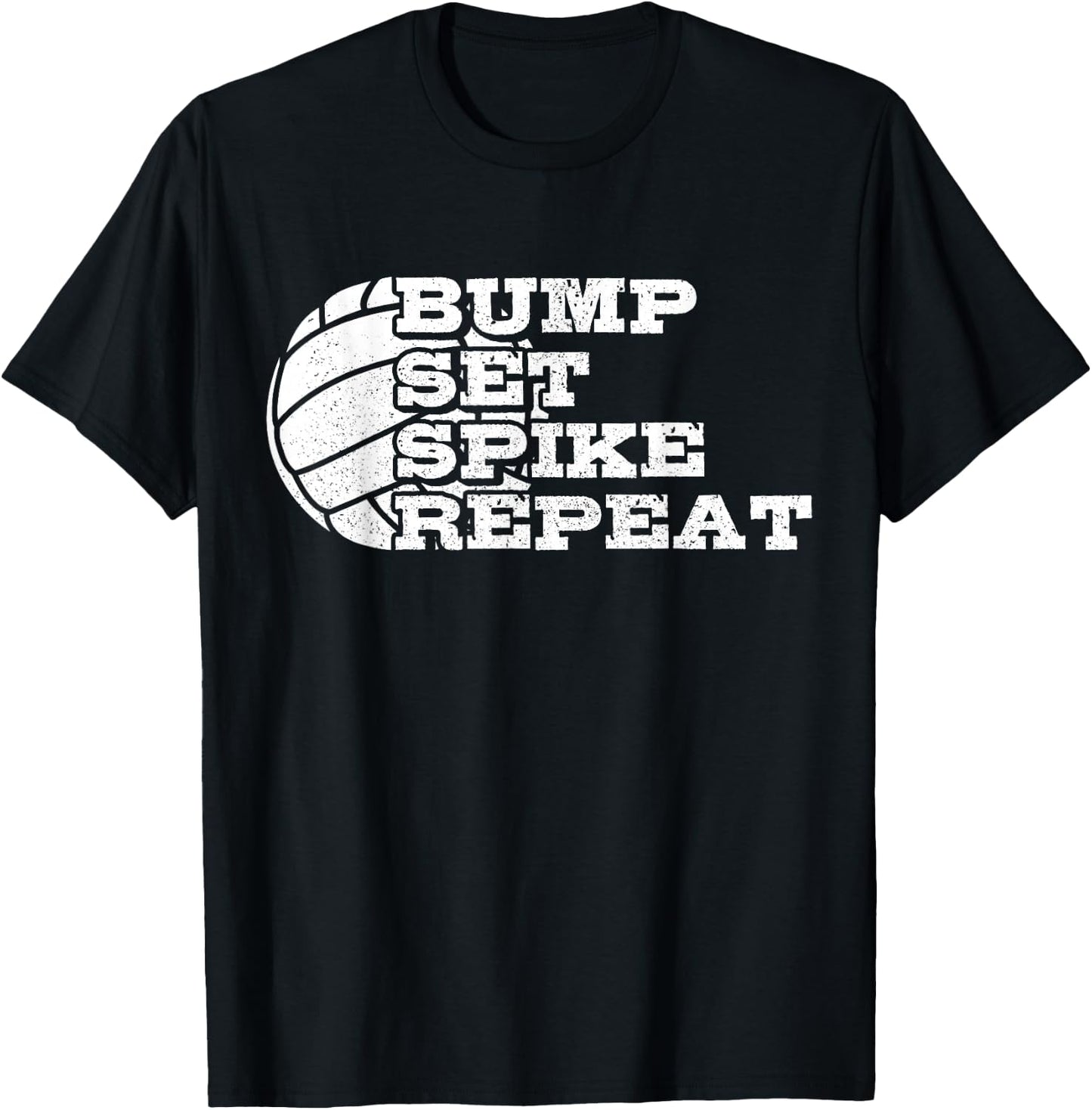 Volleyball Bump Set Spike Repeat Beach Volleyball Gift T-Shirt - T-Shirt | Black