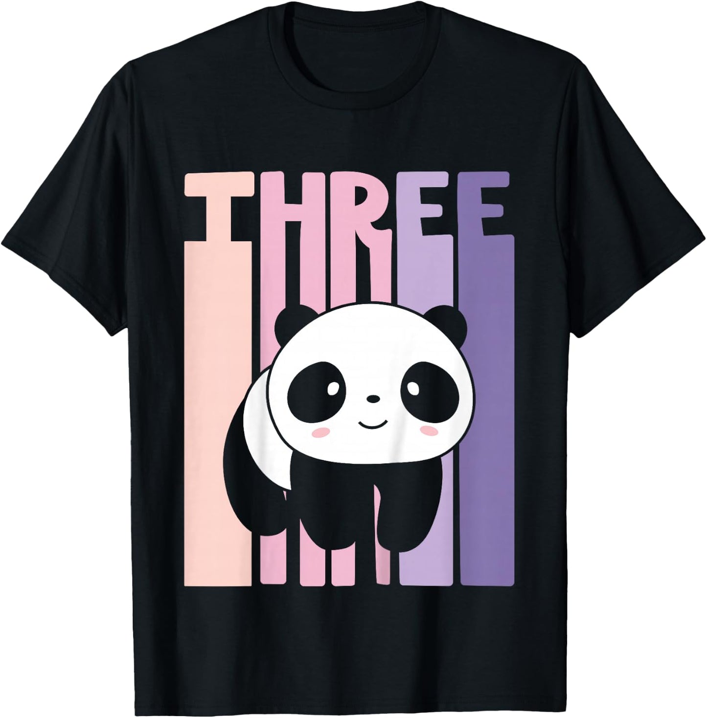 3 Year Old Cute Panda Birthday Girl 3rd B-day T-Shirt - T-Shirt | Black